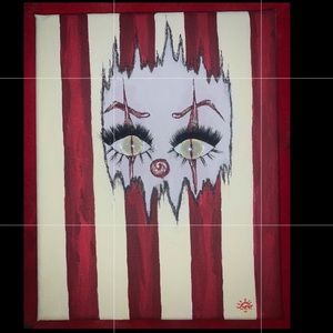 Clown with glass eyes